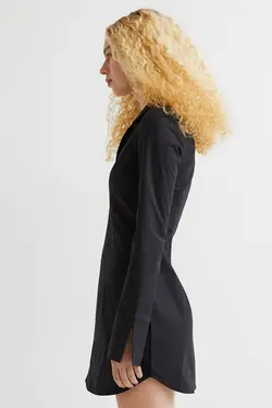 پیراهن آستین بلند زنانه سیاه اچ اند ام