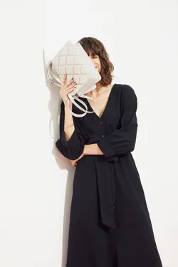 پیراهن آستین بلند زنانه سیاه اچ اند ام