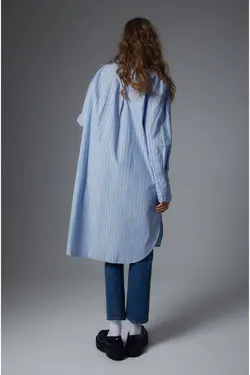 پیراهن آستین بلند زنانه آبی روشن اچ اند ام