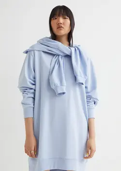 پیراهن آستین بلند زنانه آبی روشن اچ اند ام