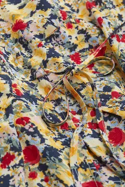 پیراهن آستین بلند زنانه زرد اچ اند ام