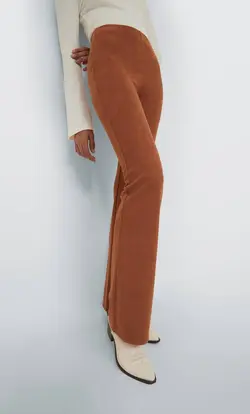 شلوار دمپا گشاد زنانه شتری استرادیواریوس