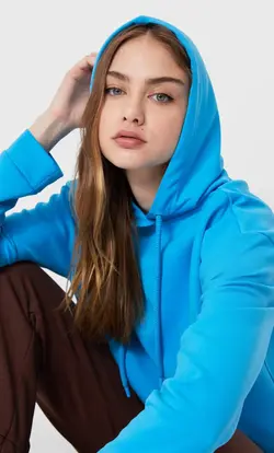 هودی زنانه فیروزه ای استرادیواریوس