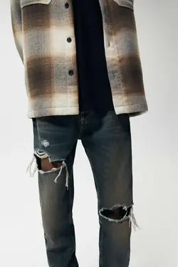 شلوار جین اسلیم فیت مردانه زغالی زارا