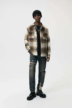 شلوار جین اسلیم فیت مردانه زغالی زارا