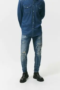 شلوار جین جذب مردانه آبی زارا