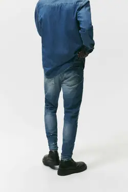 شلوار جین جذب مردانه آبی زارا