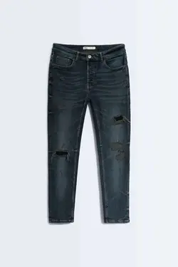 شلوار جین جذب مردانه خاکستری زارا