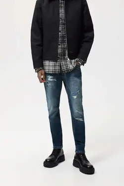 شلوار جین جذب مردانه آبی زارا