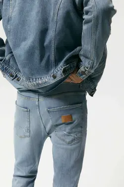 شلوار جین جذب مردانه آبی کمرنگ زارا