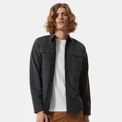 پیراهن مردانه خاکستری نورس فیس