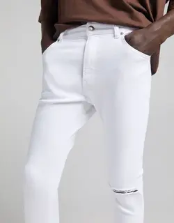 شلوار جین Super skinny مردانه سفید برشکا
