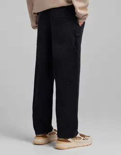 شلوار جین دمپا گشاد مردانه سیاه برشکا