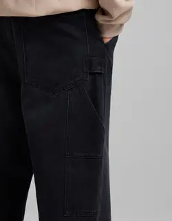 شلوار جین دمپا گشاد مردانه سیاه برشکا