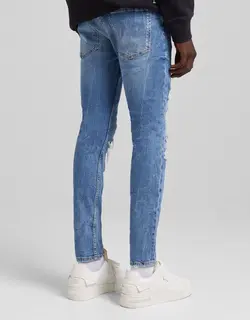 شلوار جین جذب مردانه آبی برشکا