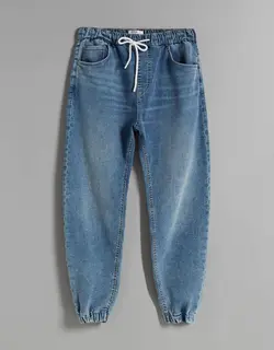 شلوار جین جاگر مردانه آبی برشکا