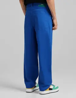 شلوار جین دمپا گشاد مردانه آبی برشکا