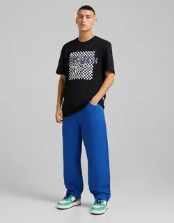 شلوار جین دمپا گشاد مردانه آبی برشکا