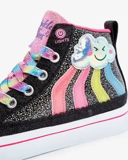 کفش کتانی چراغ دار دخترانه سیاه اسکچرز