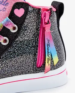 کفش کتانی چراغ دار دخترانه سیاه اسکچرز