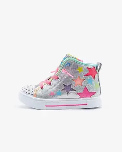 کفش کتانی چراغ دار دخترانه خاکستری اسکچرز