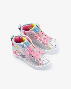 کفش کتانی چراغ دار دخترانه خاکستری اسکچرز