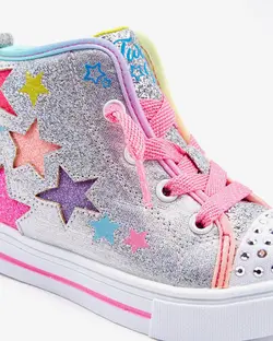 کفش کتانی چراغ دار دخترانه خاکستری اسکچرز