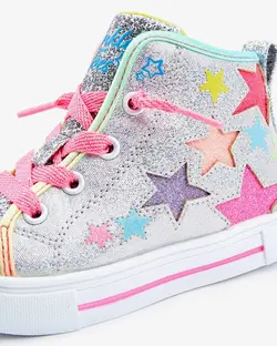 کفش کتانی چراغ دار دخترانه خاکستری اسکچرز