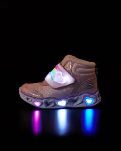 کفش کتانی چراغ دار دخترانه صورتی اسکچرز