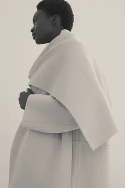 پالتو زنانه بژ اچ اند ام