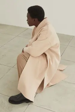 پالتو زنانه بژ اچ اند ام