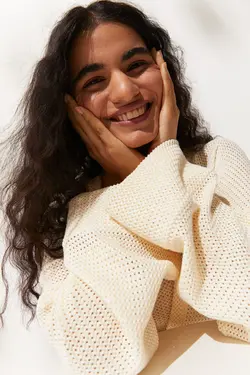 پیراهن زنانه سفید اچ اند ام