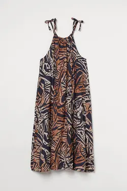 پیراهن میدی زنانه بژ اچ اند ام