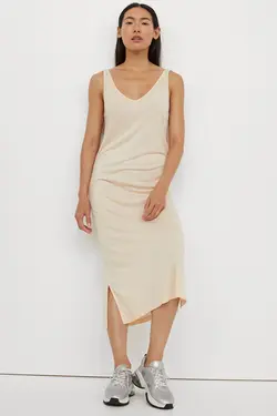 پیراهن میدی زنانه بژ روشن اچ اند ام