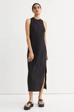 پیراهن میدی زنانه سیاه اچ اند ام