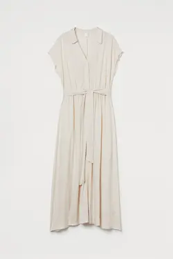 پیراهن میدی زنانه بژ روشن اچ اند ام