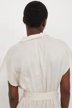 پیراهن میدی زنانه بژ روشن اچ اند ام