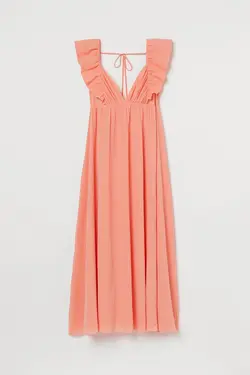 پیراهن میدی زنانه زردآلویی اچ اند ام