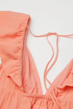 پیراهن میدی زنانه زردآلویی اچ اند ام