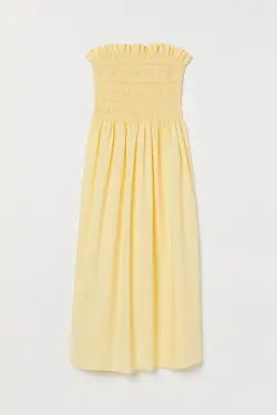 پیراهن میدی زنانه زرد اچ اند ام