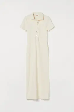 پیراهن میدی زنانه کرم اچ اند ام