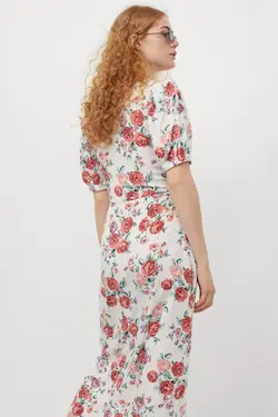 پیراهن میدی زنانه سفید اچ اند ام