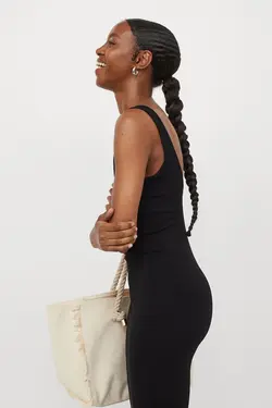 پیراهن میدی زنانه سیاه اچ اند ام