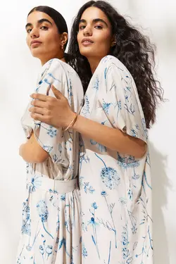 پیراهن میدی زنانه بژ روشن اچ اند ام