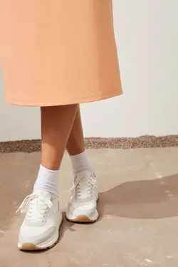 پیراهن میدی زنانه نارنجی روشن اچ اند ام