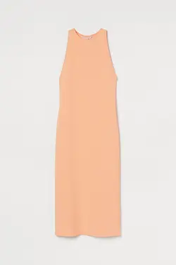 پیراهن میدی زنانه نارنجی روشن اچ اند ام