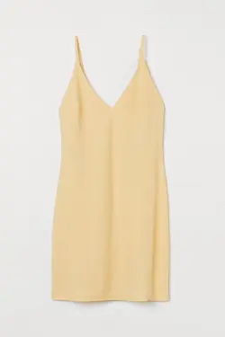 پیراهن کوتاه زنانه زرد اچ اند ام