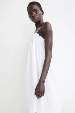 پیراهن کوتاه زنانه سفید اچ اند ام