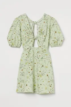 پیراهن کوتاه زنانه سبز اچ اند ام