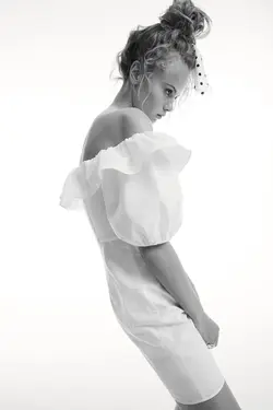 پیراهن کوتاه زنانه سفید اچ اند ام